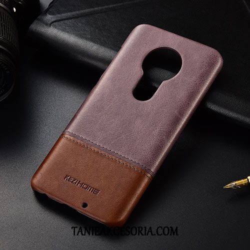 Etui Moto G7 Play Prawdziwa Skóra Ochraniacz Telefon Komórkowy, Futerał Moto G7 Play Mieszane Kolory Czarny