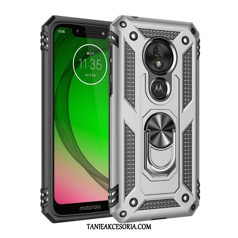 Etui Moto G7 Play Telefon Komórkowy Trzy Mechanizmy Obronne All Inclusive, Futerał Moto G7 Play Czerwony Na Pokładzie Ochraniacz