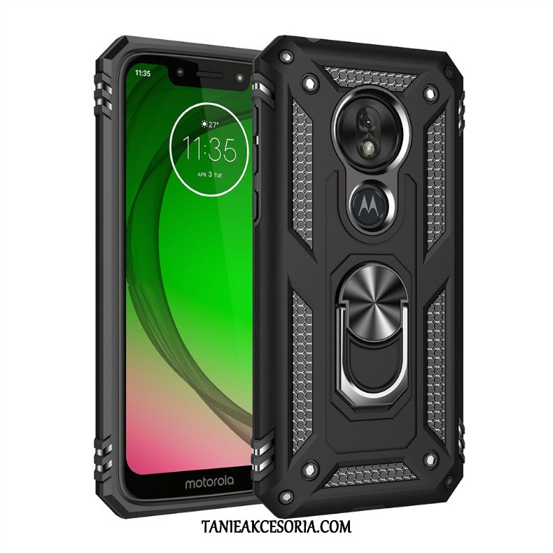 Etui Moto G7 Play Telefon Komórkowy Trzy Mechanizmy Obronne All Inclusive, Futerał Moto G7 Play Czerwony Na Pokładzie Ochraniacz