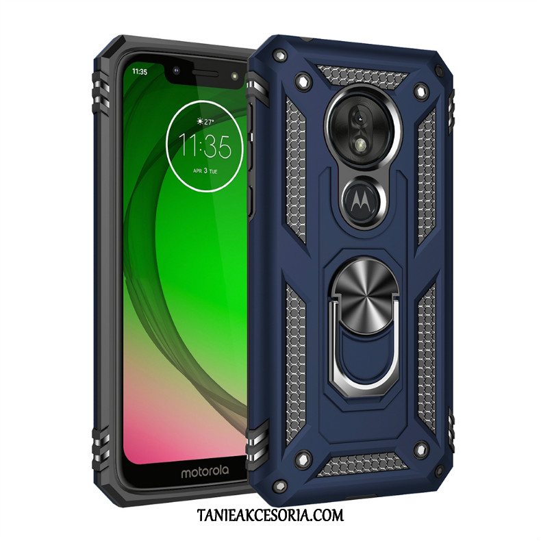 Etui Moto G7 Play Telefon Komórkowy Trzy Mechanizmy Obronne All Inclusive, Futerał Moto G7 Play Czerwony Na Pokładzie Ochraniacz