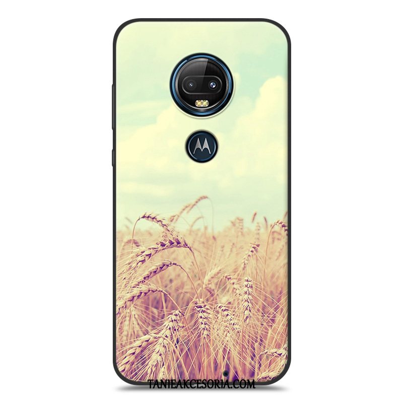 Etui Moto G7 Plus Piękny Kreatywne Żółty, Pokrowce Moto G7 Plus Wiatr Miękki Ochraniacz Beige