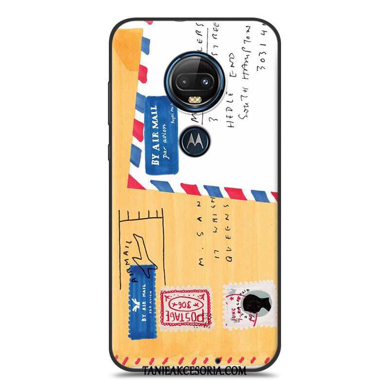 Etui Moto G7 Plus Piękny Kreatywne Żółty, Pokrowce Moto G7 Plus Wiatr Miękki Ochraniacz Beige