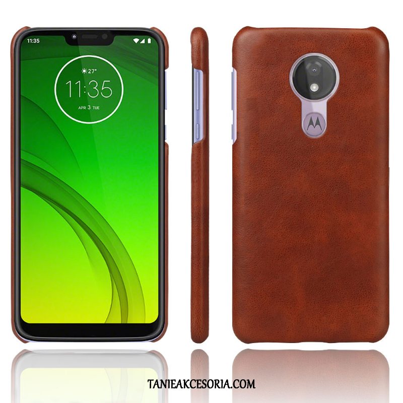 Etui Moto G7 Power Skórzany Ciemno Jakość, Futerał Moto G7 Power Vintage Skóra Ochraniacz