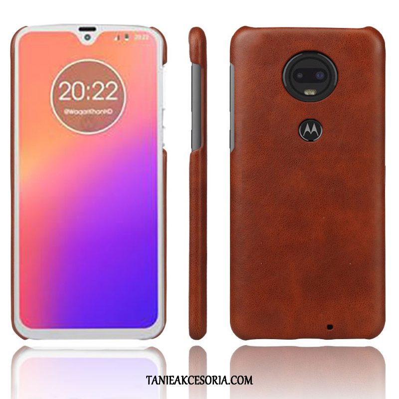 Etui Moto G7 Telefon Komórkowy Skóra Szary, Obudowa Moto G7 Vintage Anti-fall Ochraniacz