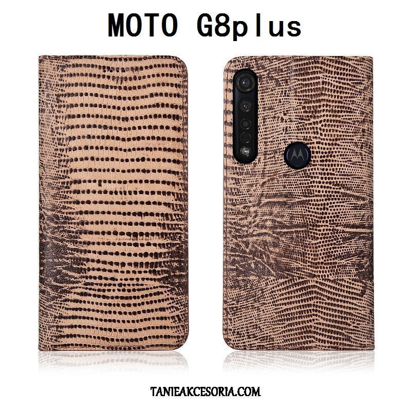 Etui Moto G8 Plus All Inclusive Skórzany Miękki, Futerał Moto G8 Plus Silikonowe Anti-fall Ochraniacz Braun