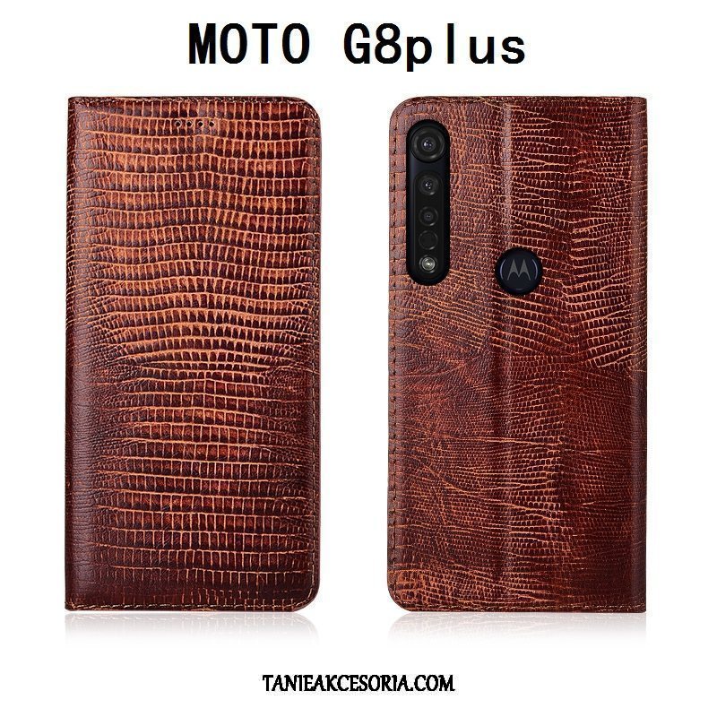 Etui Moto G8 Plus All Inclusive Skórzany Miękki, Futerał Moto G8 Plus Silikonowe Anti-fall Ochraniacz Braun