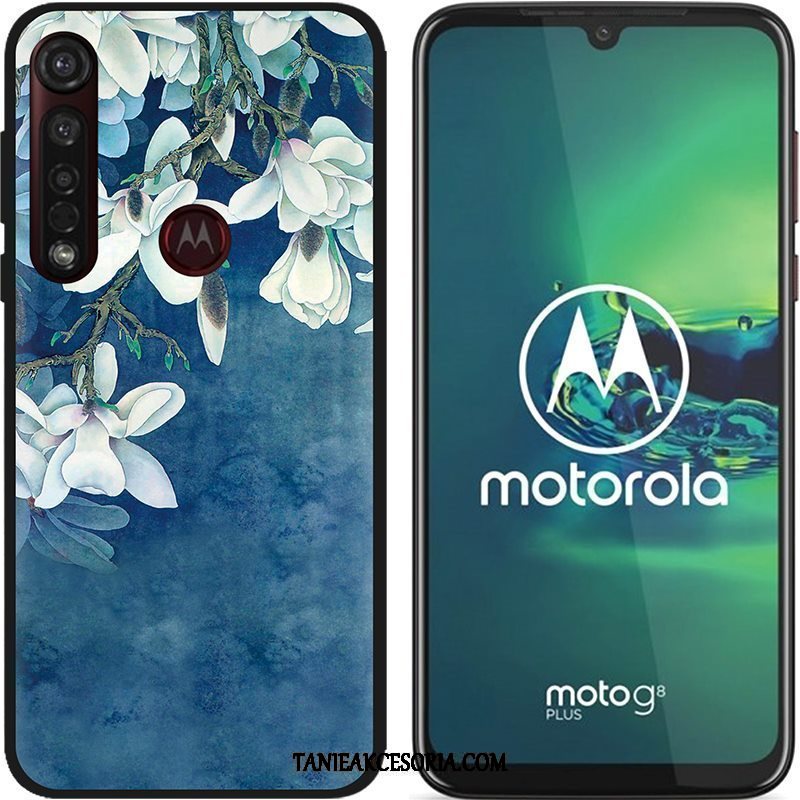 Etui Moto G8 Plus Kreskówka Nubuku Kolor, Obudowa Moto G8 Plus Kreatywne Czarny Pu