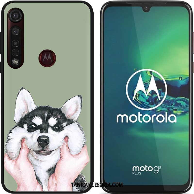 Etui Moto G8 Plus Kreskówka Nubuku Kolor, Obudowa Moto G8 Plus Kreatywne Czarny Pu