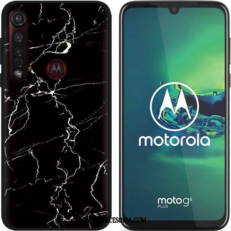 Etui Moto G8 Plus Kreskówka Nubuku Kolor, Obudowa Moto G8 Plus Kreatywne Czarny Pu