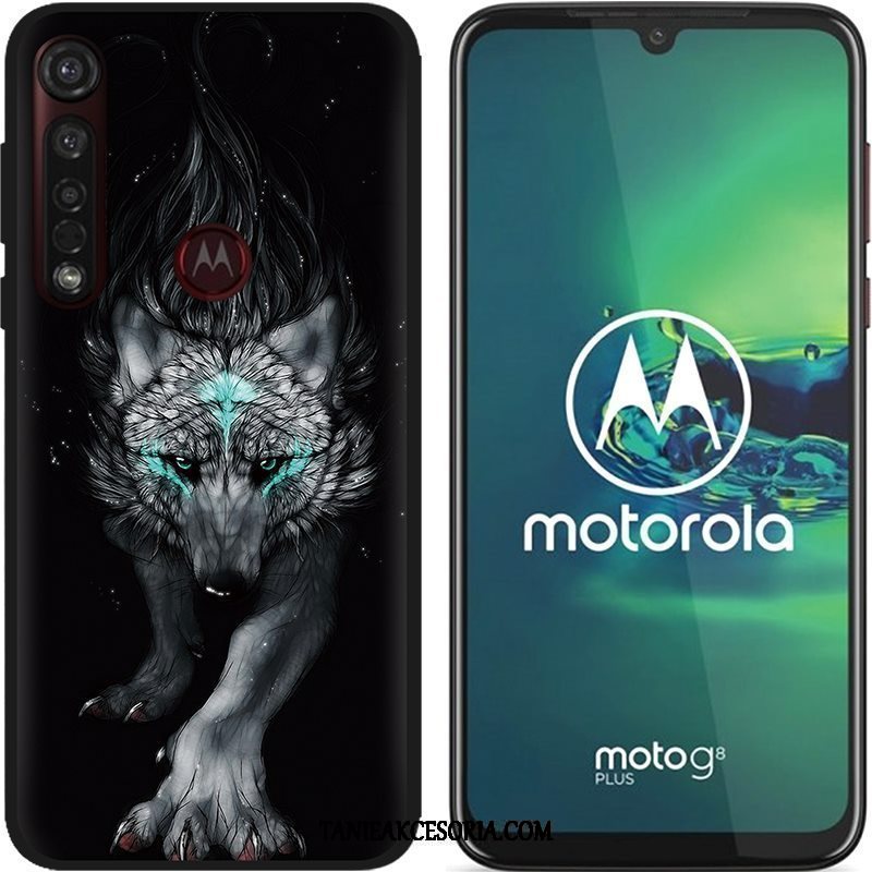 Etui Moto G8 Plus Kreskówka Nubuku Kolor, Obudowa Moto G8 Plus Kreatywne Czarny Pu