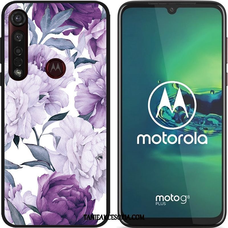 Etui Moto G8 Plus Kreskówka Nubuku Kolor, Obudowa Moto G8 Plus Kreatywne Czarny Pu