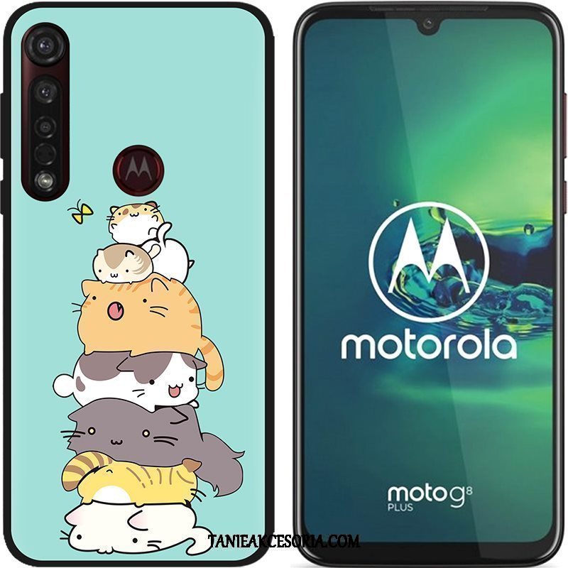 Etui Moto G8 Plus Kreskówka Nubuku Kolor, Obudowa Moto G8 Plus Kreatywne Czarny Pu