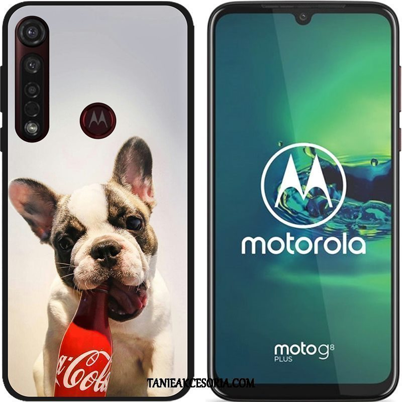 Etui Moto G8 Plus Kreskówka Nubuku Kolor, Obudowa Moto G8 Plus Kreatywne Czarny Pu