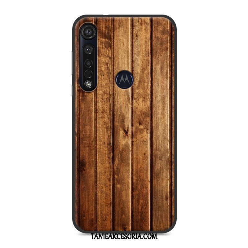 Etui Moto G8 Plus Silikonowe Ziarno Drewna Tendencja, Obudowa Moto G8 Plus Telefon Komórkowy Proste Nubuku