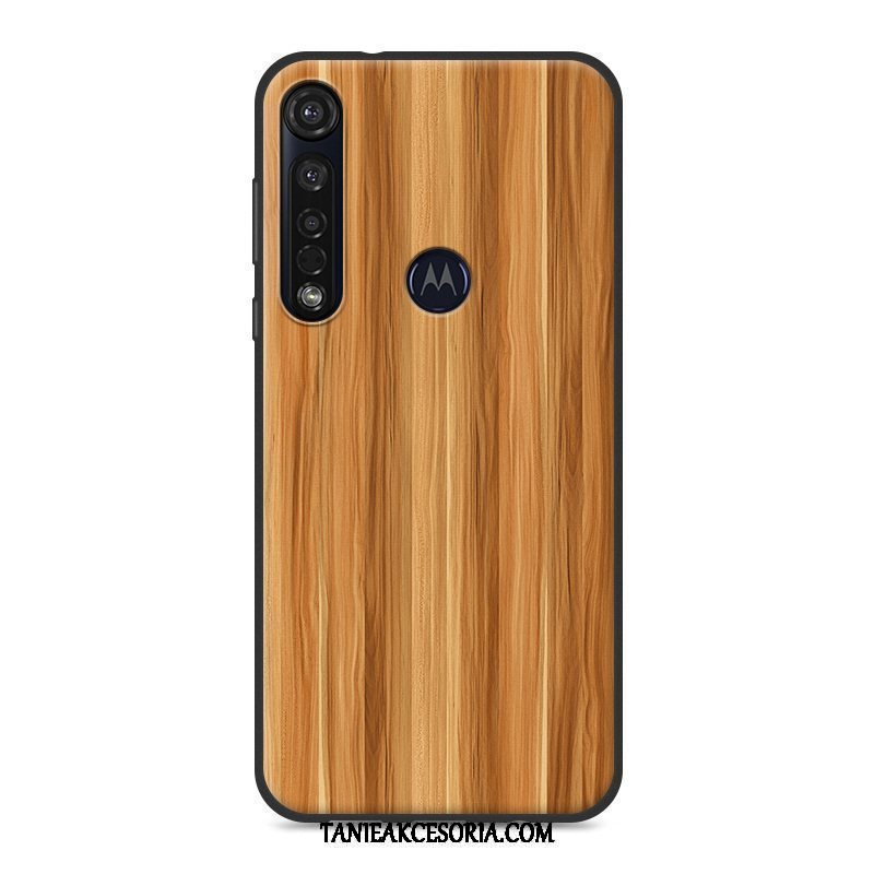 Etui Moto G8 Plus Silikonowe Ziarno Drewna Tendencja, Obudowa Moto G8 Plus Telefon Komórkowy Proste Nubuku