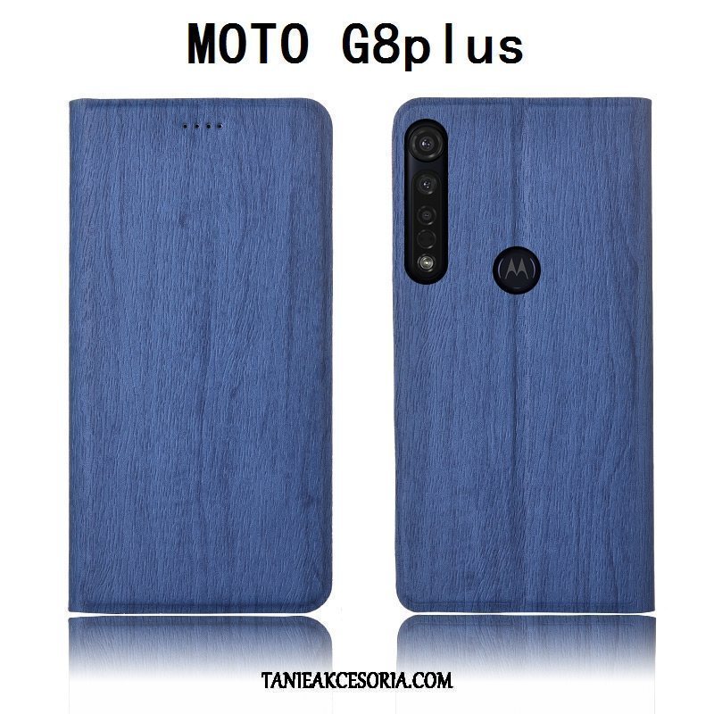 Etui Moto G8 Plus Wzór Miękki All Inclusive, Futerał Moto G8 Plus Nowy Skórzany Klapa Braun