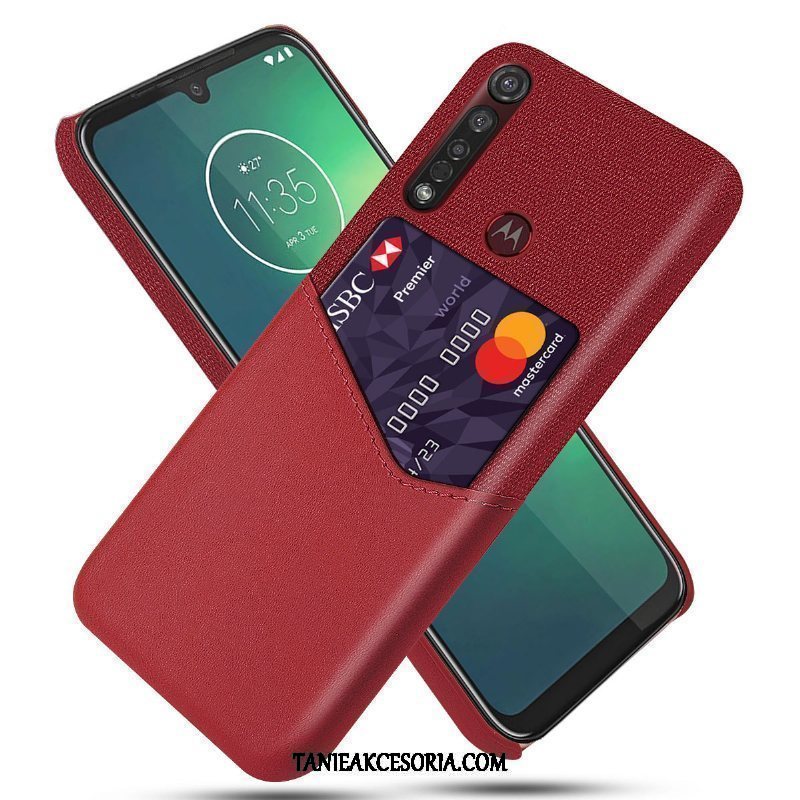 Etui Moto G8 Plus Wzór Telefon Komórkowy Biznes, Obudowa Moto G8 Plus Skórzany Futerał Chłodna Płótno