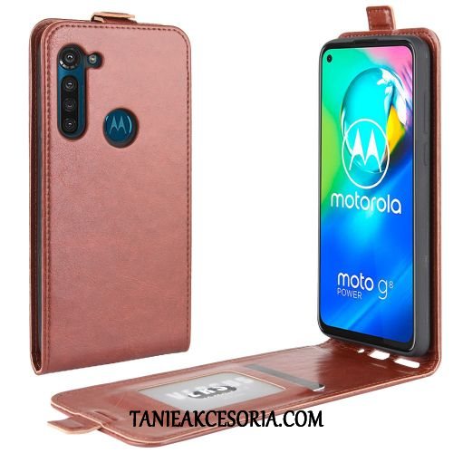 Etui Moto G8 Power Biznes Portfel Czarny, Futerał Moto G8 Power Skórzany Wspornik Telefon Komórkowy