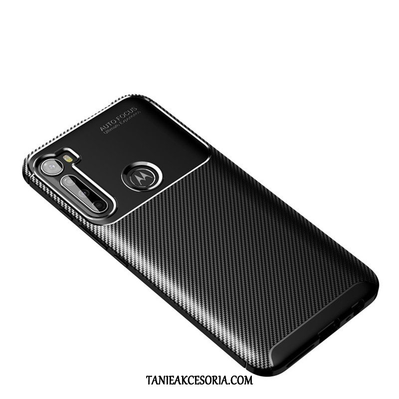 Etui Moto G8 Power Czarny Ochraniacz Włókno, Obudowa Moto G8 Power Antypoślizgowe Nubuku Miękki