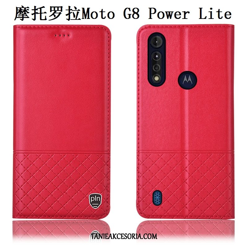 Etui Moto G8 Power Lite Prawdziwa Skóra Anti-fall Ochraniacz, Obudowa Moto G8 Power Lite Niebieski Telefon Komórkowy All Inclusive