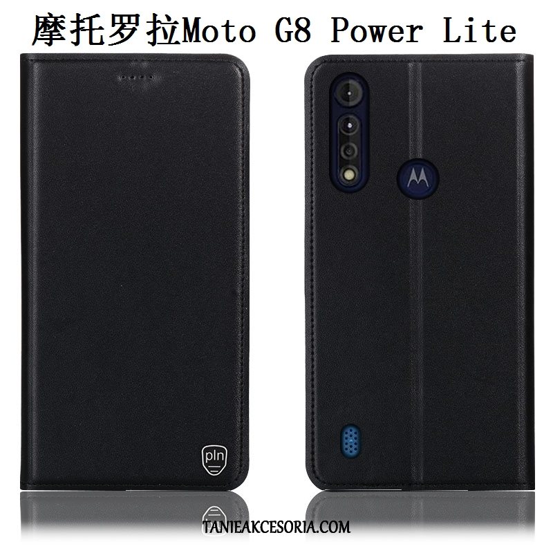 Etui Moto G8 Power Lite Telefon Komórkowy Ochraniacz Żółty, Obudowa Moto G8 Power Lite Wzór Anti-fall Prawdziwa Skóra