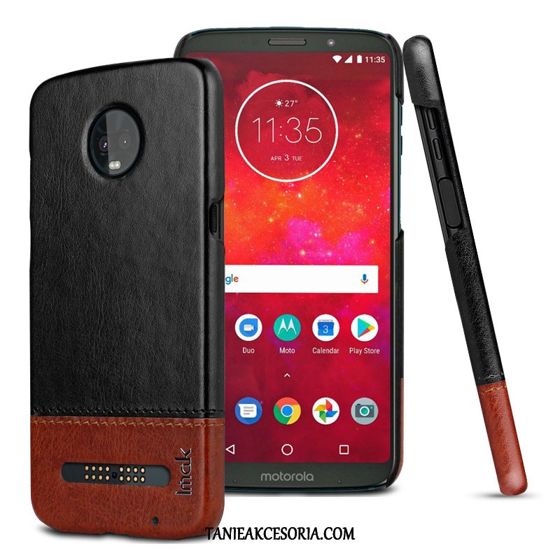 Etui Moto Z3 Play Czarny Telefon Komórkowy Skóra, Obudowa Moto Z3 Play Ochraniacz