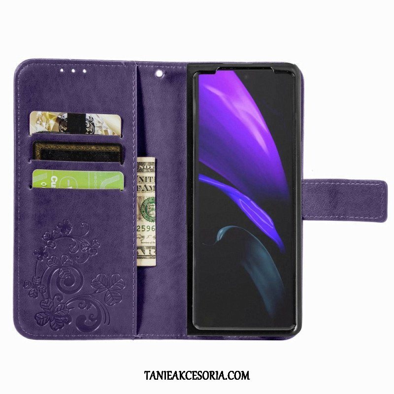 Etui Na Telefon Pokrowce do Samsung Galaxy Z Fold 4 Wzór Koniczyny Z Paskiem