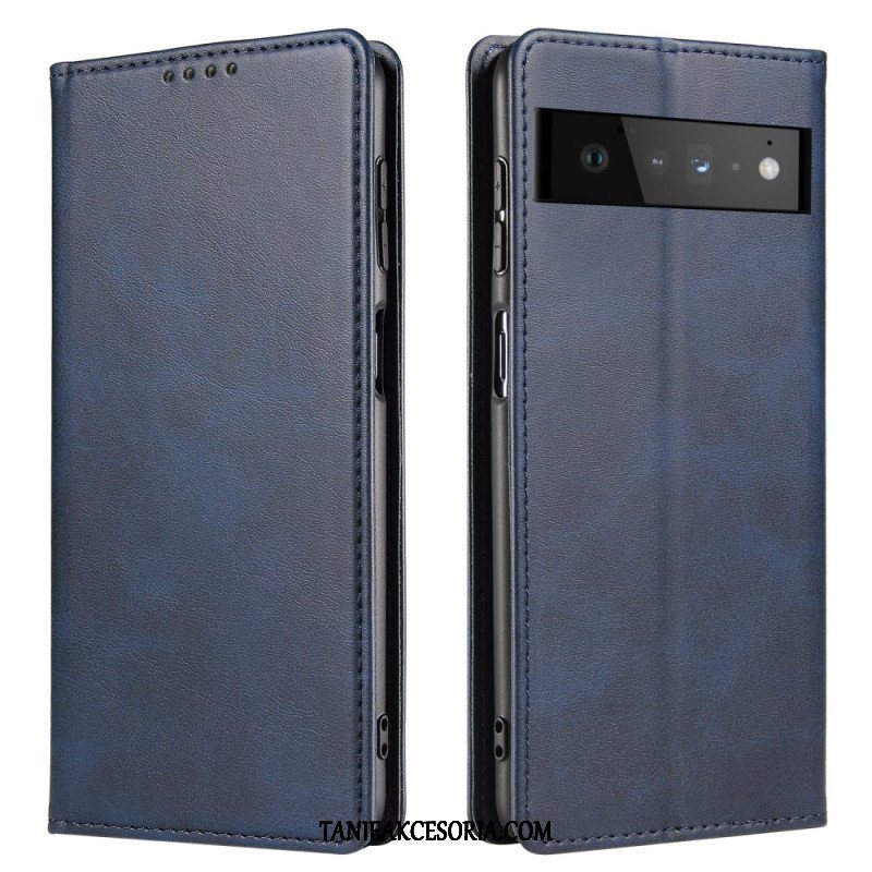 Etui Na Telefon do Google Pixel 6 Etui Folio Magnetyczny Efekt Skóry