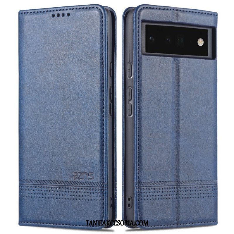 Etui Na Telefon do Google Pixel 6 Etui Folio Stylizacja Skóry Azns