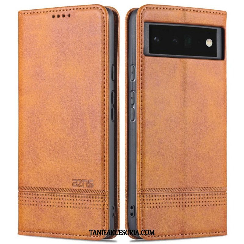 Etui Na Telefon do Google Pixel 6 Etui Folio Stylizacja Skóry Azns