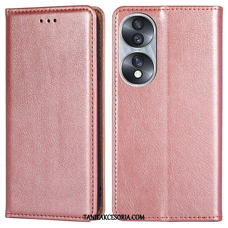 Etui Na Telefon do Honor 70 Etui Folio Przeszycia Ze Sztucznej Skóry