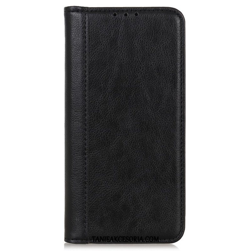 Etui Na Telefon do Moto G51 5G Etui Folio Elegancka Dwoina Skóry Liczi