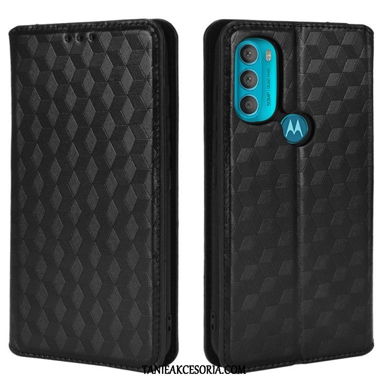 Etui Na Telefon do Moto G71 5G Etui Folio Efekt Diamentowej Skóry