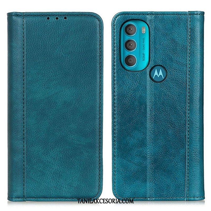 Etui Na Telefon do Moto G71 5G Etui Folio Elegancka Dwoina Skóry Liczi