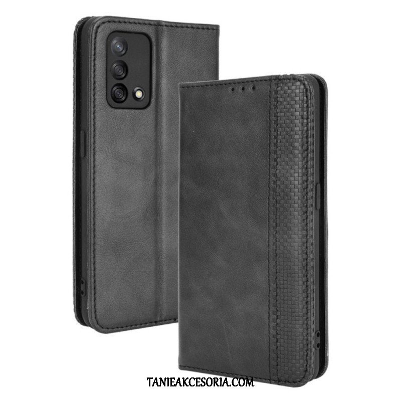 Etui Na Telefon do Oppo A74 4G Etui Folio Stylizowany Efekt Skóry W Stylu Vintage