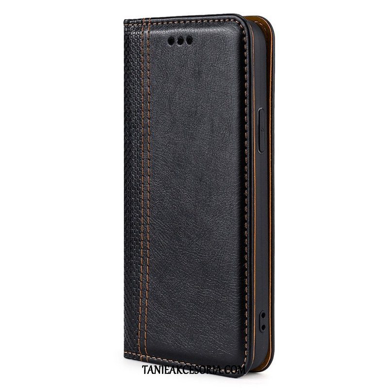 Etui Na Telefon do Oppo Find X5 Lite Etui Folio Przeszycia Ze Skóry Liczi