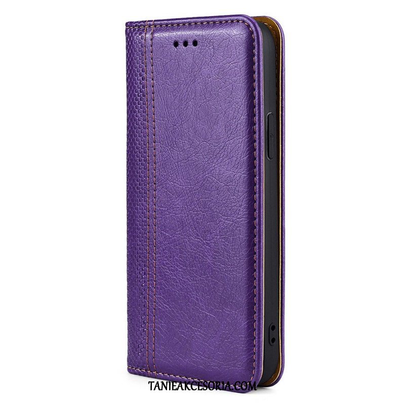 Etui Na Telefon do Oppo Find X5 Lite Etui Folio Przeszycia Ze Skóry Liczi