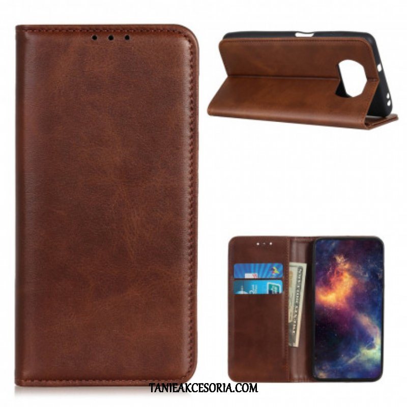 Etui Na Telefon do Poco X3 / X3 Pro / X3 NFC Etui Folio Skóra Liczi Premium Split