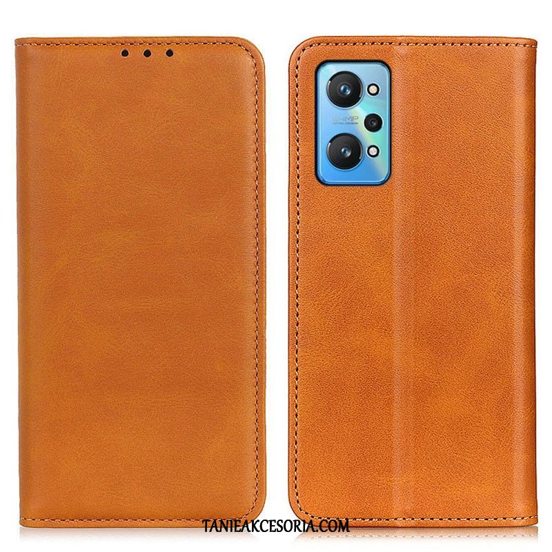 Etui Na Telefon do Realme GT Neo 3T / Neo 2 Etui Folio Elegancka Dwoina Skórzana