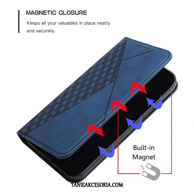 Etui Na Telefon do Samsung Galaxy S21 Ultra 5G Etui Folio Efekt Geo Skóry