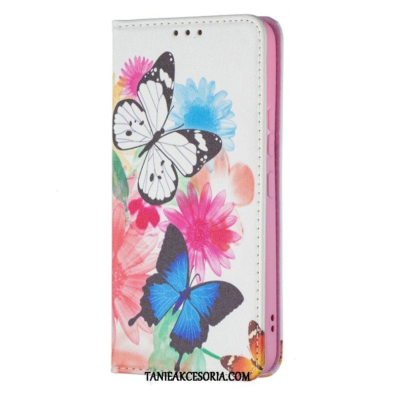 Etui Na Telefon do Samsung Galaxy S22 5G Etui Folio Kolorowe Motyle