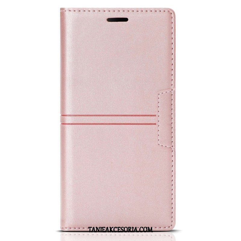 Etui Na Telefon do Samsung Galaxy S23 5G Etui Folio Stylowe Skórzane Przeszycia Magnetyczne Zapięcie