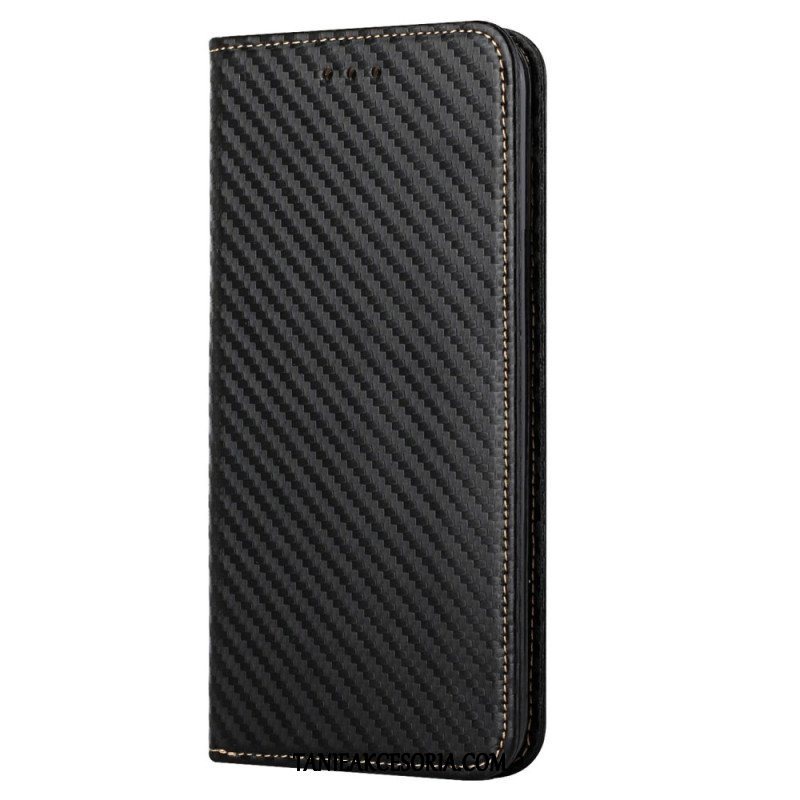 Etui Na Telefon do Samsung Galaxy S23 5G z Łańcuch Etui Folio Pasek W Stylu Włókna Węglowego