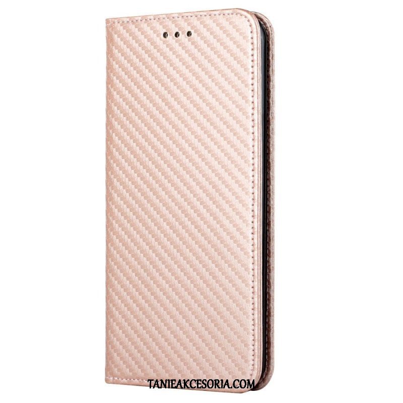 Etui Na Telefon do Samsung Galaxy S23 5G z Łańcuch Etui Folio Pasek W Stylu Włókna Węglowego