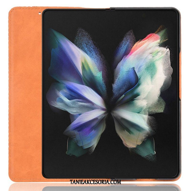 Etui Na Telefon do Samsung Galaxy Z Fold 4 Etui Folio Przechowywanie Długopisów W Stylu Retro