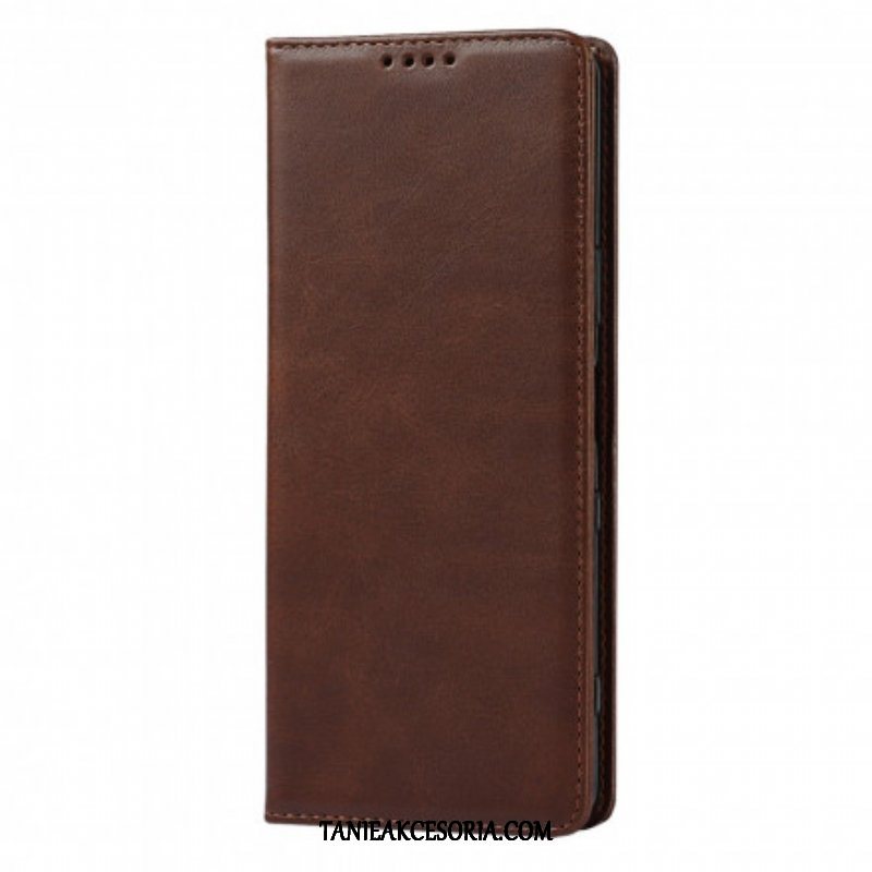 Etui Na Telefon do Sony Xperia 1 III Etui Folio Klasyczna Skóra Naturalna