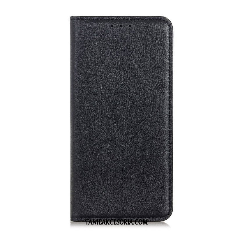 Etui Na Telefon do Sony Xperia 1 IV Etui Folio Skóra Dwoinowa Liczi