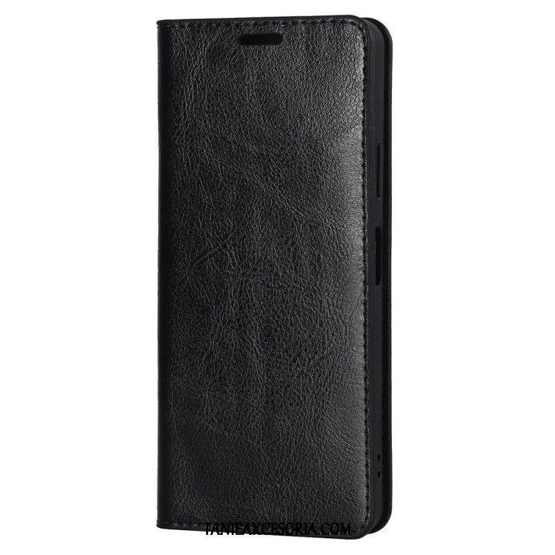 Etui Na Telefon do Sony Xperia 10 IV Etui Folio Prawdziwa Skóra