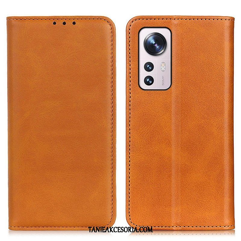 Etui Na Telefon do Xiaomi 12 Pro Etui Folio Elegancka Dwoina Skórzana