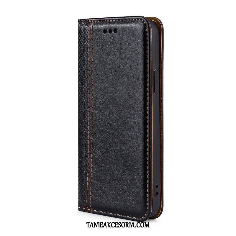 Etui Na Telefon do Xiaomi Redmi Note 10 Pro Etui Folio Przeszycia Ze Skóry Liczi